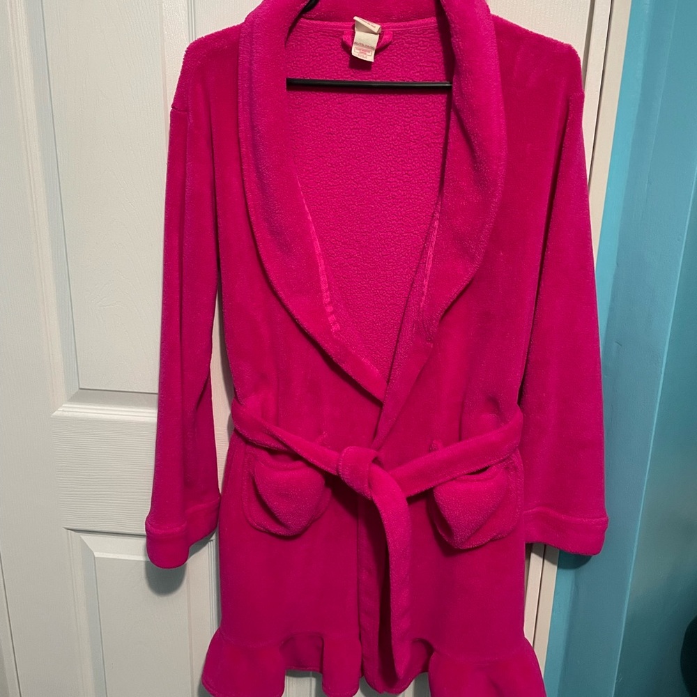 Circo Fuchsia Long Wrap Coat with Shawl Collar and Belt